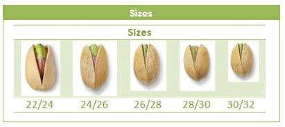 pistachios sizes